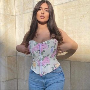 Zara floral corset top